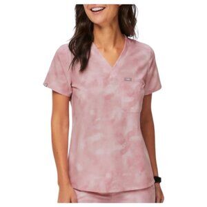 Figs 4XL Catarina Limited Edition Scrub Top in Marble Rose
